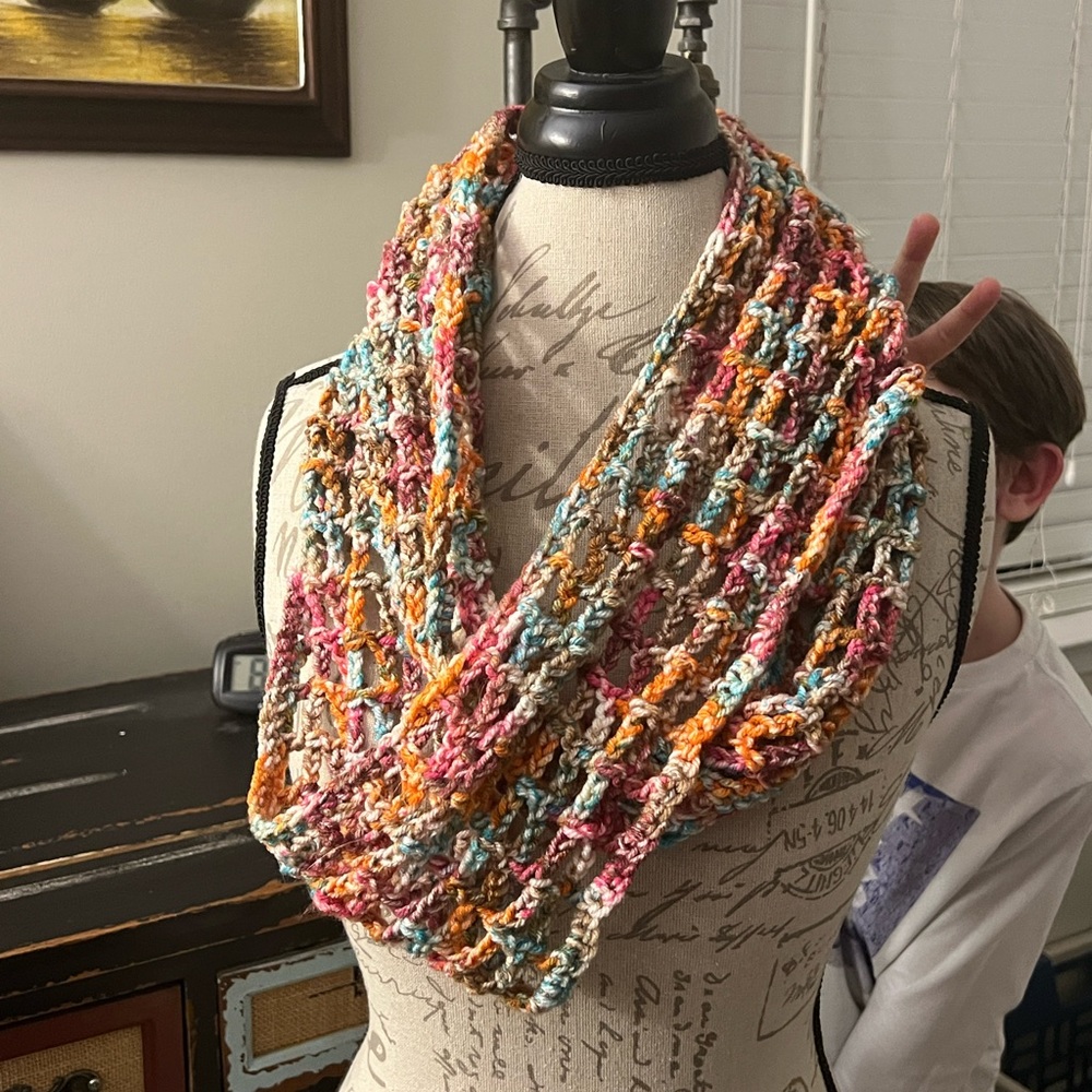 Handmade infinity scarf fall colors
